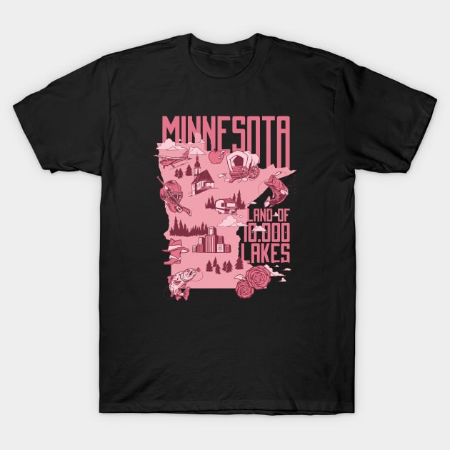 Minnesota Land of 10,000 Lakes // Land of Ten Thousand Lakes T-Shirt by SLAG_Creative